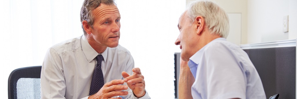 Two men having a discussion.
